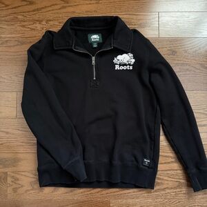 Roots Oversized Quarter-Zip Collared Pullover Cozy New